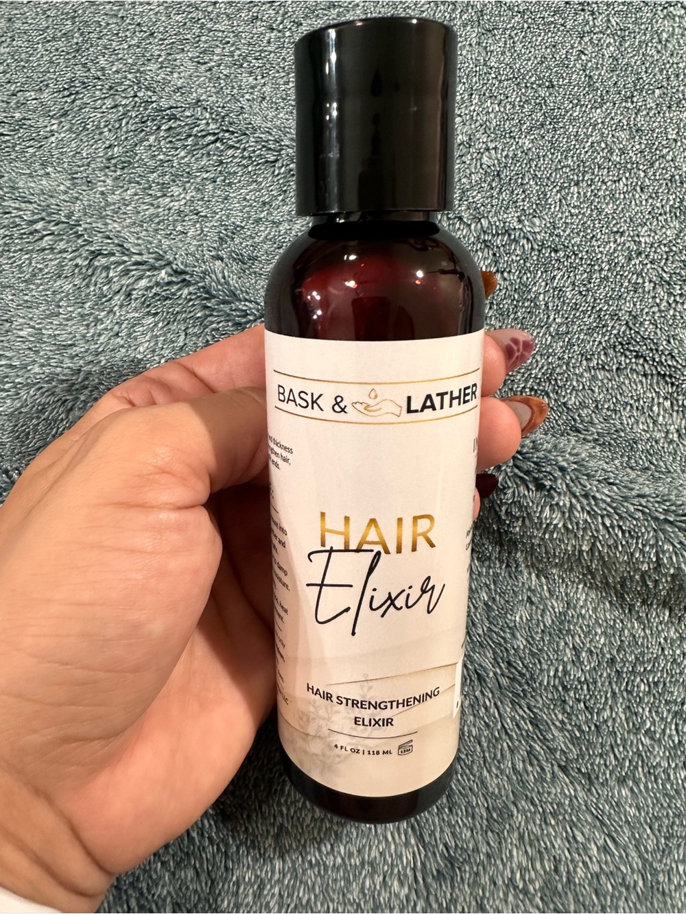 Hair Elixir – Brown Bottle with White Label